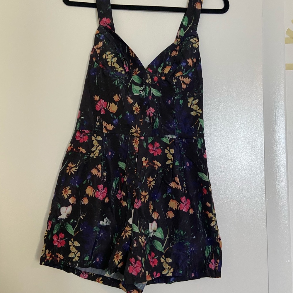 Floral Satiny Romper Boutique XS